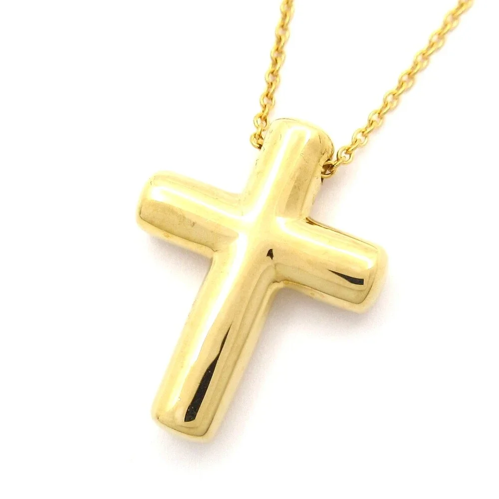 Tiffany & Co. Dot's Cross Necklace 18K Yellow Gold Diamond